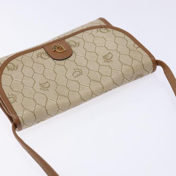 DIOR Honeycomb Canvas Shoulder Bag Pvc Beige Gold - Picture 6 of 12